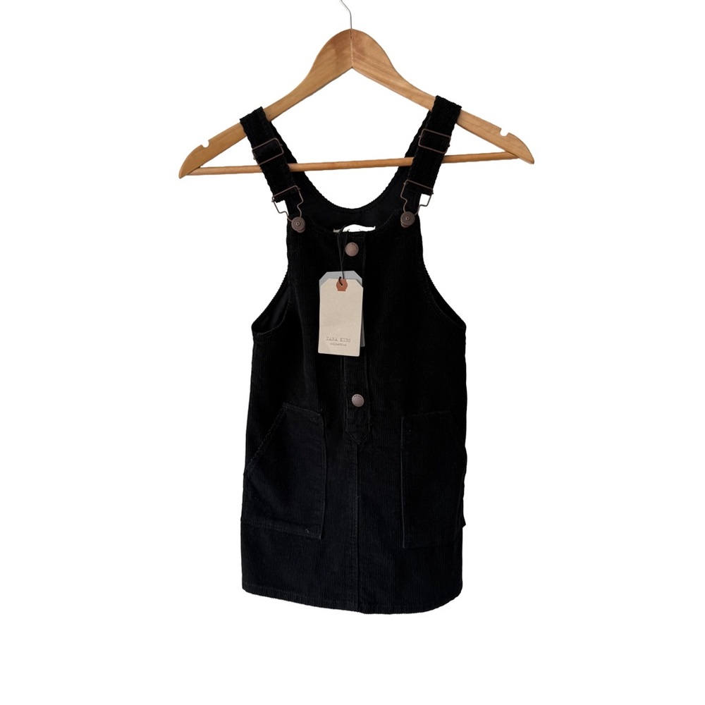 Zara New Kids Black Corduroy Dress 7 Girls